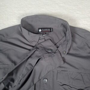 Alaskan Hardgear Duluth Button Down Shirt Mens Large Gray Long Sleeve CC Pocket